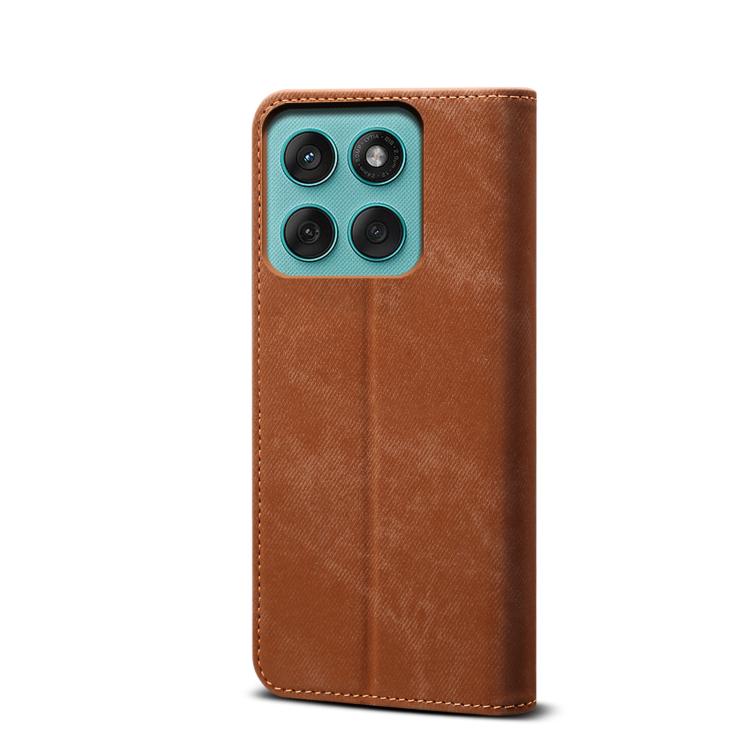 For Motorola Edge 60 Pro Denim Texture Flip Leather Phone Case(Brown) - free shipping - PMC TechLife - Order now!