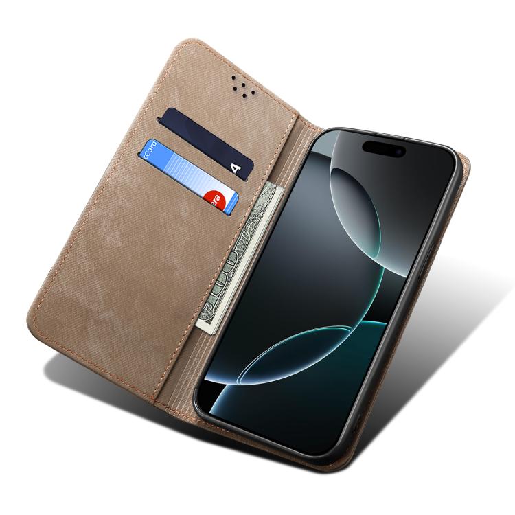 For Motorola Moto G86 Power Denim Texture Flip Leather Phone Case(Khaki) - free shipping - PMC TechLife - Order now!