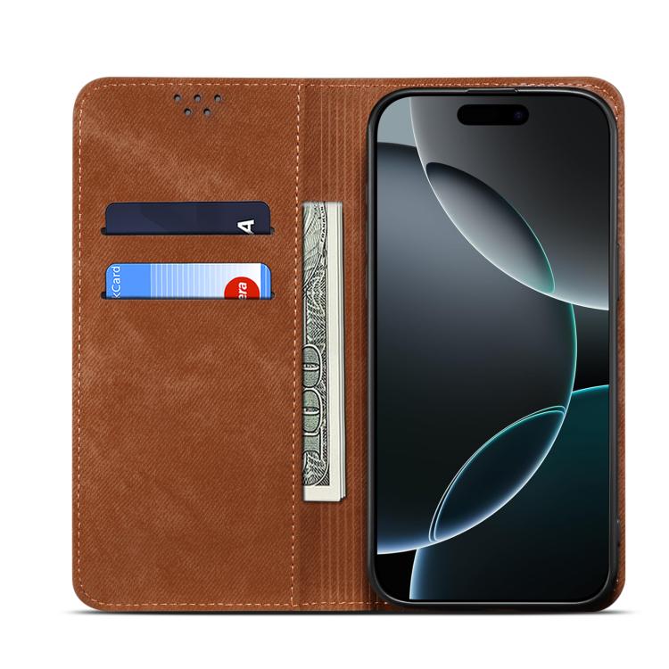 For Motorola Moto G86 5G Denim Texture Flip Leather Phone Case(Brown) - free shipping - PMC TechLife - Order now!