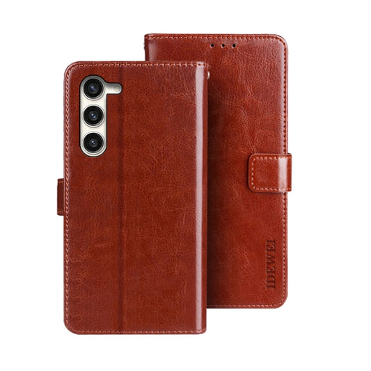 For Samsung Galaxy S24 5G idewei Crazy Horse Texture Leather Phone Case(Brown) - Galaxy S24 5G Cases by idewei | Online Shopping South Africa | PMC Jewellery | Buy Now Pay Later Mobicred