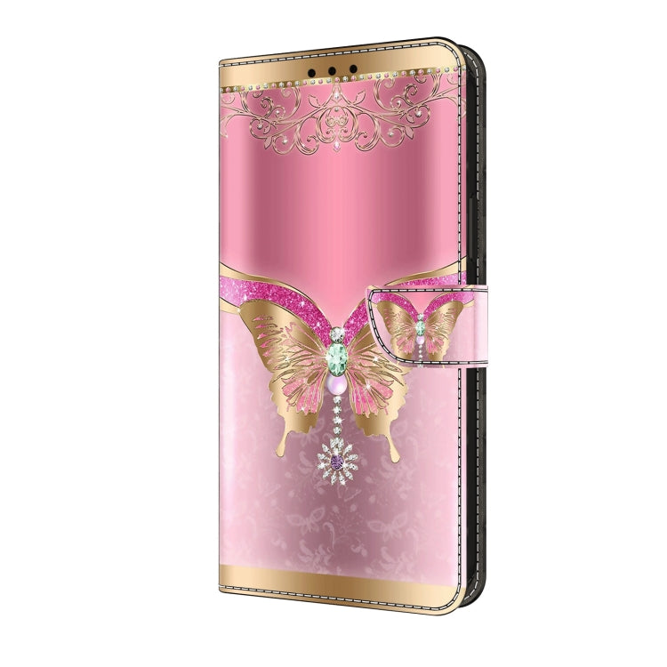 For Honor Magic6 Lite Crystal 3D Shockproof Protective Leather Phone Case(Pink Bottom Butterfly) - Honor Cases by PMC TechLife | Online Shopping South Africa | PMC TechLife | Buy Now Pay Later Mobicred