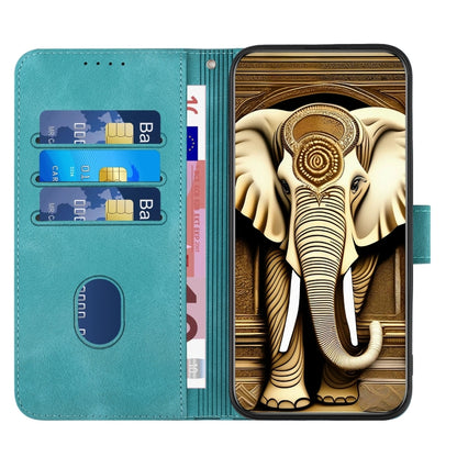 For Google Pixel 9 Pro YX0060 Elephant Head Embossed Phone Leather Case with Lanyard(Light Blue) - Google Cases by PMC Jewellery | Online Shopping South Africa | PMC Jewellery | Buy Now Pay Later Mobicred