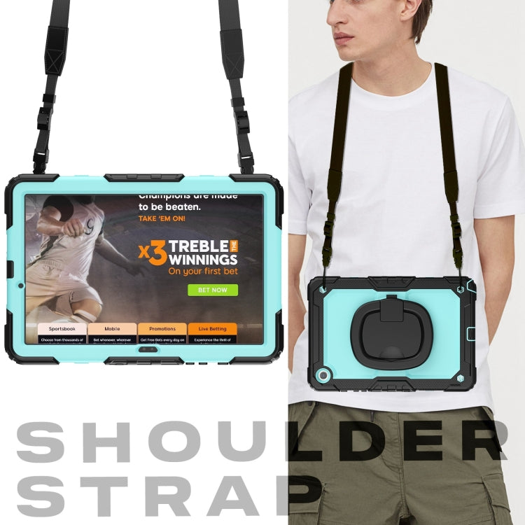 For Samsung Galaxy Tab A9+ Handle Silicone Hydric PC Tablet Case with Shoulder Strap(Light Blue) - Galaxy Tab A9+ by PMC TechLife | Online Shopping South Africa | PMC TechLife