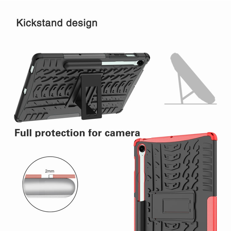 For Samsung Galaxy Tab S9 FE / S10 FE Tire Texture TPU + PC Tablet Case with Holder(Purple) - free shipping - PMC Jewellery - Order now!