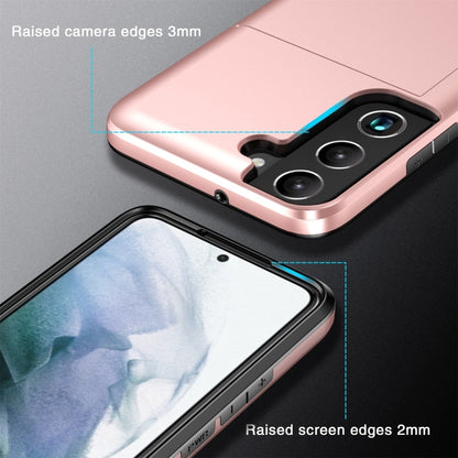 For Samsung Galaxy S25+ 5G Shockproof Armor Phone Case with Card Slot(Rose Gold) - Galaxy S25+ 5G Cases by PMC Jewellery | Online Shopping South Africa | PMC Jewellery | Buy Now Pay Later Mobicred