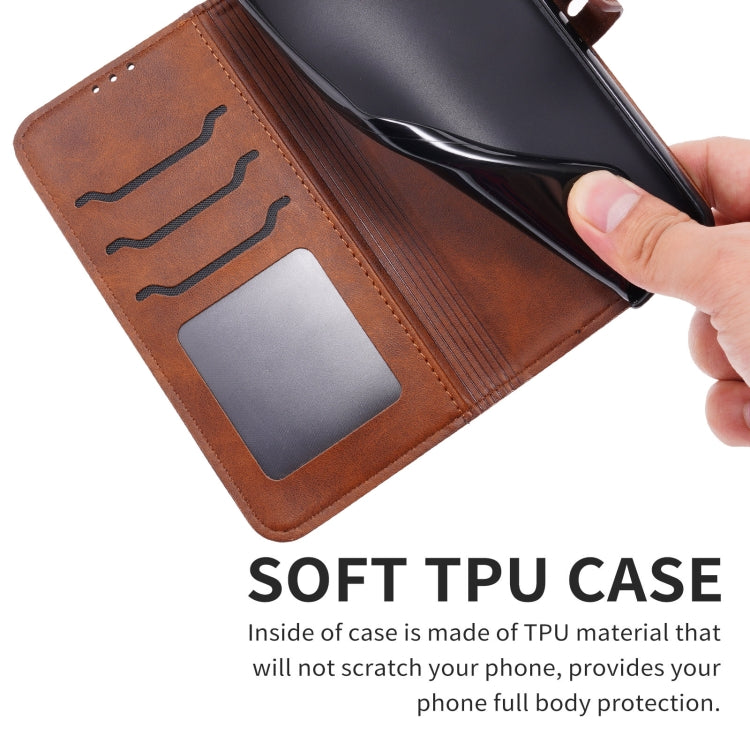 For Google Pixel 9 Embossed Happy Cat Pattern Flip Leather Phone Case(Brown) - Google Cases by PMC TechLife | Online Shopping South Africa | PMC TechLife | Buy Now Pay Later Mobicred