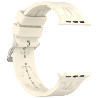 For Apple Watch Series 3 42mm H Texture Silicone Ladder Buckle Watch Band(Starlight) - Watch Bands by PMC Jewellery | Online Shopping South Africa | PMC Jewellery