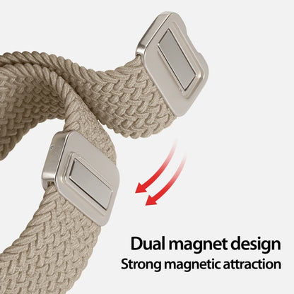 For Apple Watch SE 2023 44mm DUX DUCIS Mixture Pro Series Magnetic Buckle Nylon Braid Watch Band(Beige) - Watch Bands by DUX DUCIS | Online Shopping South Africa | PMC Jewellery | Buy Now Pay Later Mobicred