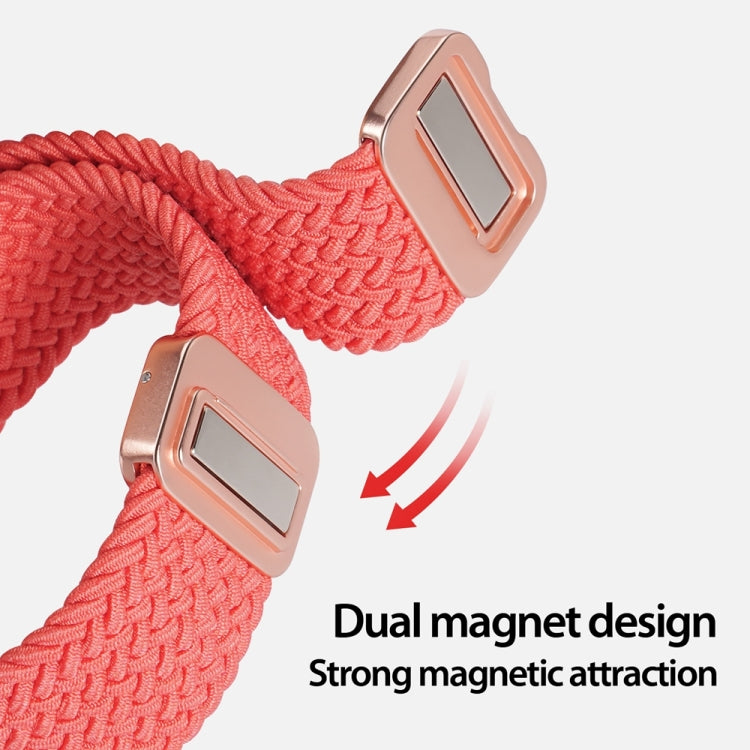 For Apple Watch SE 2023 44mm DUX DUCIS Mixture Pro Series Magnetic Buckle Nylon Braid Watch Band(Guava) - Watch Bands by DUX DUCIS | Online Shopping South Africa | PMC Jewellery | Buy Now Pay Later Mobicred