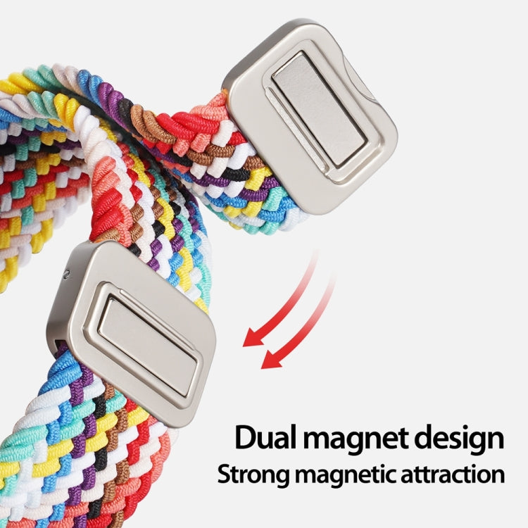 For Apple Watch Series 8 45mm DUX DUCIS Mixture Pro Series Magnetic Buckle Nylon Braid Watch Band(Rainbow) - Watch Bands by DUX DUCIS | Online Shopping South Africa | PMC Jewellery | Buy Now Pay Later Mobicred