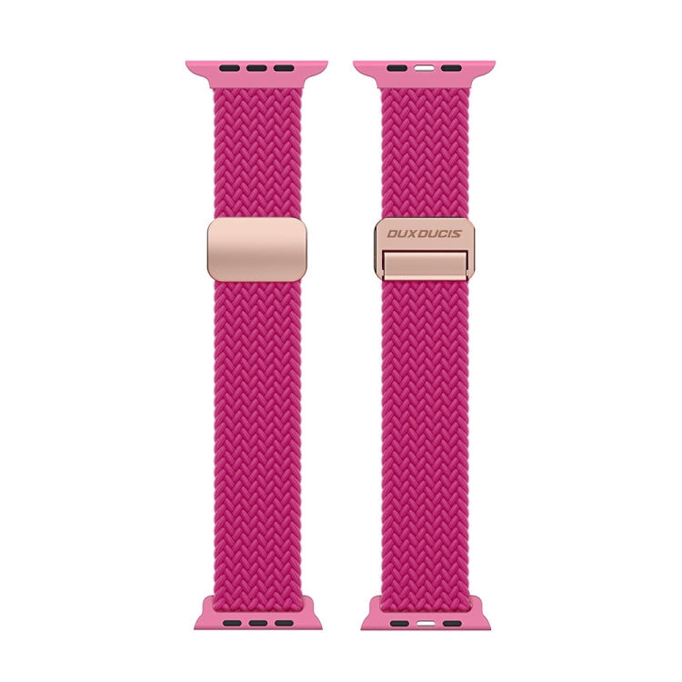 For Apple Watch SE 2022 40mm DUX DUCIS Mixture Pro Series Magnetic Buckle Nylon Braid Watch Band(Raspberry Color) - Watch Bands by DUX DUCIS | Online Shopping South Africa | PMC Jewellery | Buy Now Pay Later Mobicred