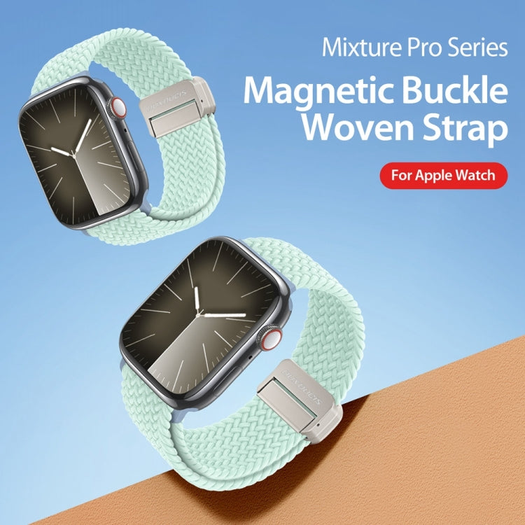 For Apple Watch SE 2022 40mm DUX DUCIS Mixture Pro Series Magnetic Buckle Nylon Braid Watch Band(Light Mint) - Watch Bands by DUX DUCIS | Online Shopping South Africa | PMC Jewellery | Buy Now Pay Later Mobicred