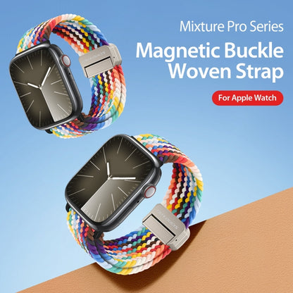 For Apple Watch SE 2022 44mm DUX DUCIS Mixture Pro Series Magnetic Buckle Nylon Braid Watch Band(Rainbow) - Watch Bands by DUX DUCIS | Online Shopping South Africa | PMC Jewellery | Buy Now Pay Later Mobicred