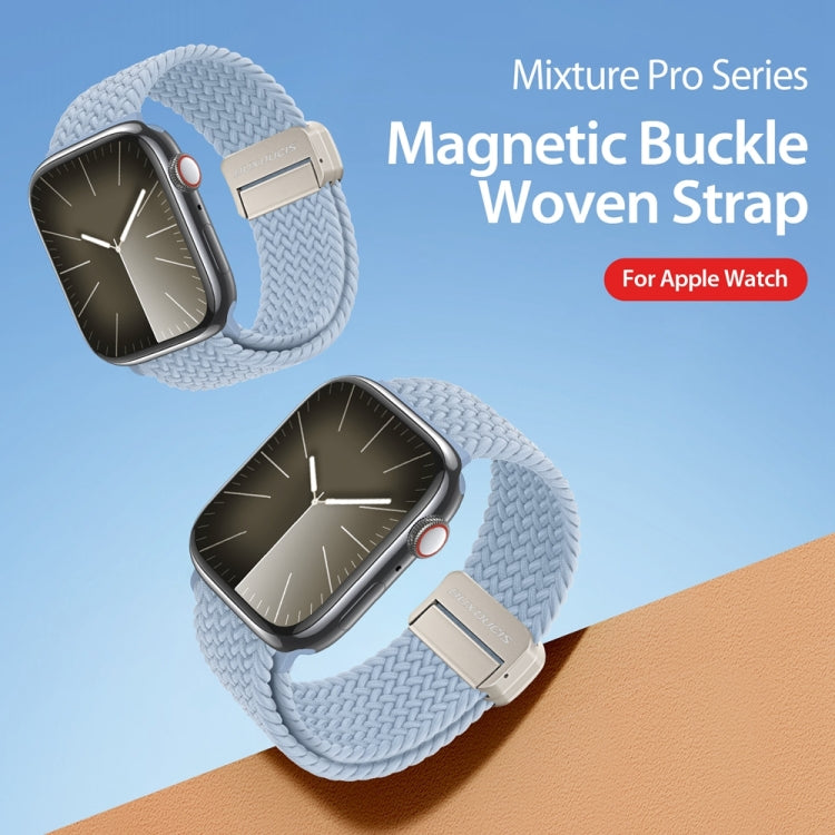 For Apple Watch Series 7 41mm DUX DUCIS Mixture Pro Series Magnetic Buckle Nylon Braid Watch Band(Light Blue) - Watch Bands by DUX DUCIS | Online Shopping South Africa | PMC Jewellery | Buy Now Pay Later Mobicred