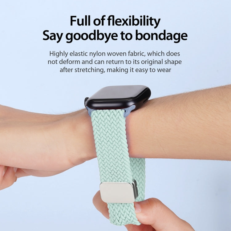 For Apple Watch Series 7 41mm DUX DUCIS Mixture Pro Series Magnetic Buckle Nylon Braid Watch Band(Light Mint) - Watch Bands by DUX DUCIS | Online Shopping South Africa | PMC Jewellery | Buy Now Pay Later Mobicred