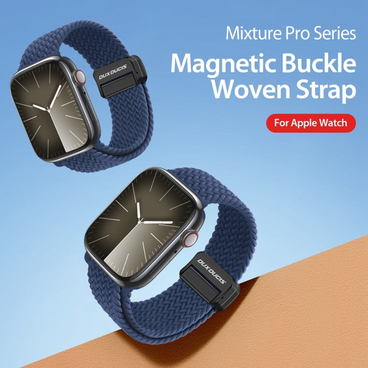 For Apple Watch Series 7 45mm DUX DUCIS Mixture Pro Series Magnetic Buckle Nylon Braid Watch Band(Storm Blue) - Watch Bands by DUX DUCIS | Online Shopping South Africa | PMC Jewellery | Buy Now Pay Later Mobicred