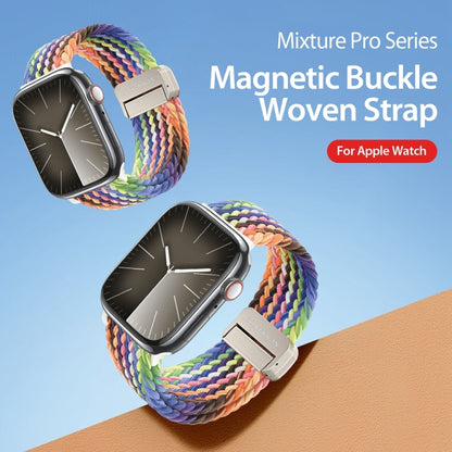 For Apple Watch Series 5 44mm DUX DUCIS Mixture Pro Series Magnetic Buckle Nylon Braid Watch Band(New Rainbow) - Watch Bands by DUX DUCIS | Online Shopping South Africa | PMC Jewellery | Buy Now Pay Later Mobicred