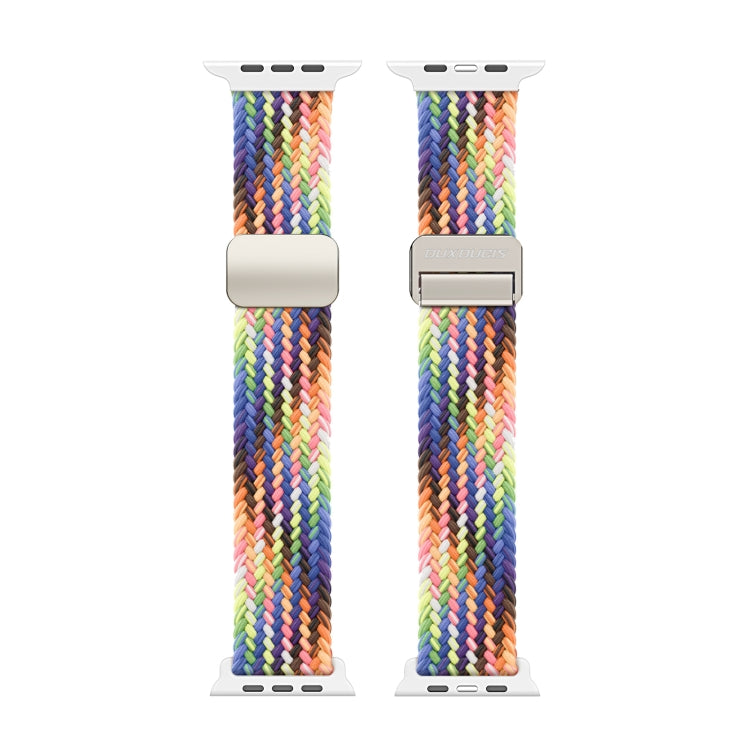 For Apple Watch Series 3 38mm DUX DUCIS Mixture Pro Series Magnetic Buckle Nylon Braid Watch Band(New Rainbow) - Watch Bands by DUX DUCIS | Online Shopping South Africa | PMC Jewellery | Buy Now Pay Later Mobicred