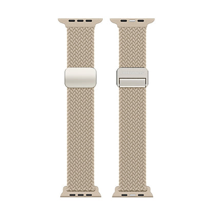 For Apple Watch Series 3 42mm DUX DUCIS Mixture Pro Series Magnetic Buckle Nylon Braid Watch Band(Beige) - Watch Bands by DUX DUCIS | Online Shopping South Africa | PMC Jewellery | Buy Now Pay Later Mobicred