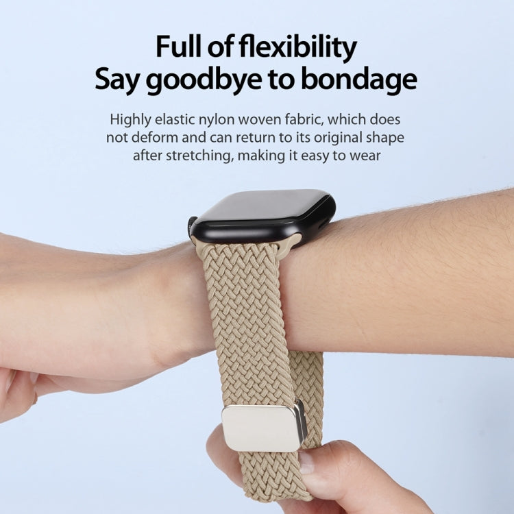 For Apple Watch Series 3 42mm DUX DUCIS Mixture Pro Series Magnetic Buckle Nylon Braid Watch Band(Beige) - Watch Bands by DUX DUCIS | Online Shopping South Africa | PMC Jewellery | Buy Now Pay Later Mobicred