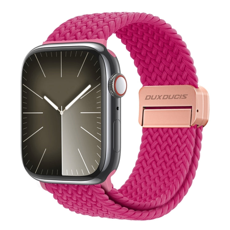 For Apple Watch Series 2 38mm DUX DUCIS Mixture Pro Series Magnetic Buckle Nylon Braid Watch Band(Raspberry Color) - Watch Bands by DUX DUCIS | Online Shopping South Africa | PMC Jewellery | Buy Now Pay Later Mobicred