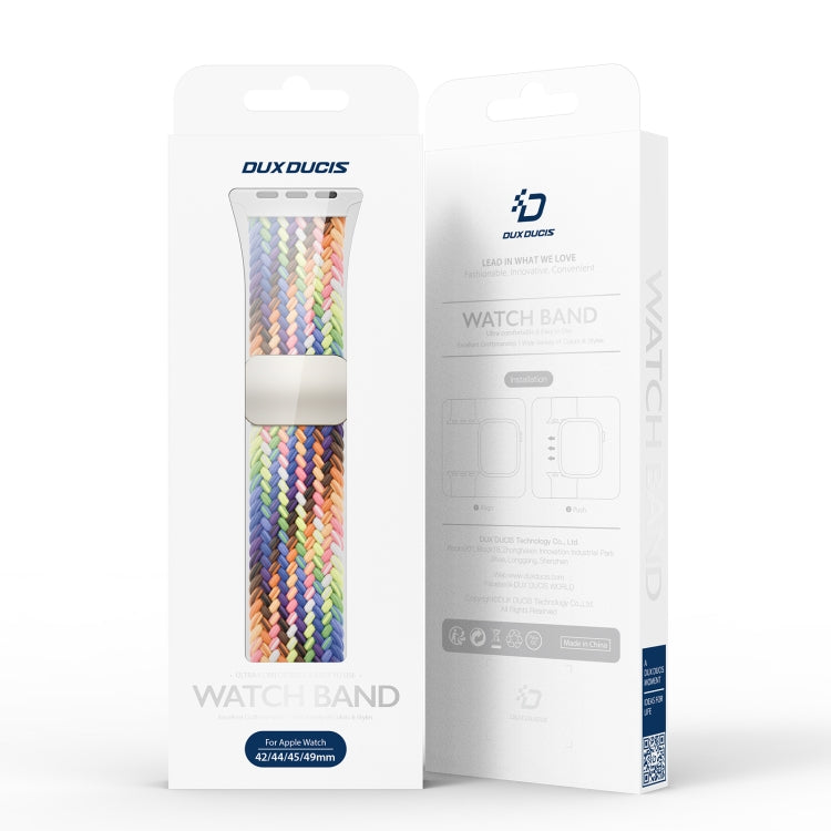 For Apple Watch 42mm DUX DUCIS Mixture Pro Series Magnetic Buckle Nylon Braid Watch Band(New Rainbow) - Watch Bands by DUX DUCIS | Online Shopping South Africa | PMC Jewellery | Buy Now Pay Later Mobicred