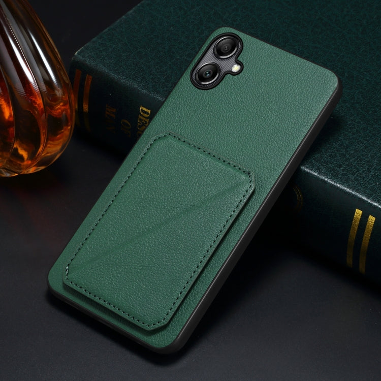 For Samsung Galaxy S24+ 5G Denior Imitation Calf Leather Back Phone Case with Holder(Green) - Galaxy S24+ 5G Cases by Denior | Online Shopping South Africa | PMC Jewellery | Buy Now Pay Later Mobicred