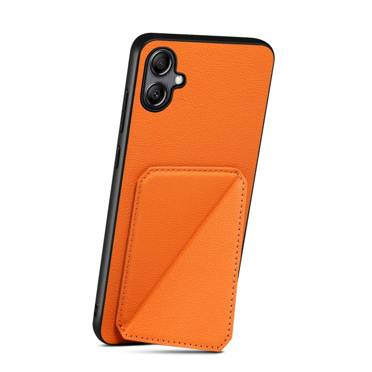 For Samsung Galaxy S24 Ultra 5G Denior Imitation Calf Leather Back Phone Case with Holder(Orange) - Galaxy S24 Ultra 5G Cases by Denior | Online Shopping South Africa | PMC Jewellery | Buy Now Pay Later Mobicred