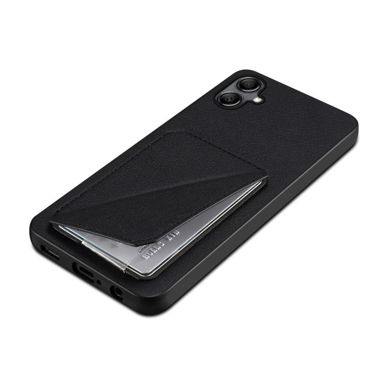 For Samsung Galaxy S24 Ultra 5G Denior Imitation Calf Leather Back Phone Case with Holder(Black) - Galaxy S24 Ultra 5G Cases by Denior | Online Shopping South Africa | PMC Jewellery | Buy Now Pay Later Mobicred