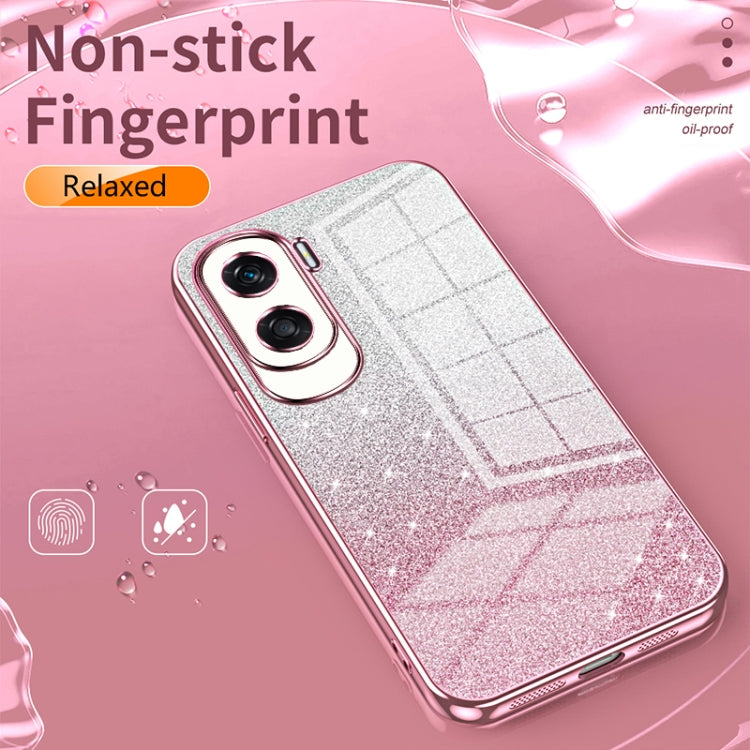 For Honor 50 / Huawei nova 9 Gradient Glitter Powder Electroplated Phone Case(Black) - Honor Cases by PMC TechLife | Online Shopping South Africa | PMC TechLife