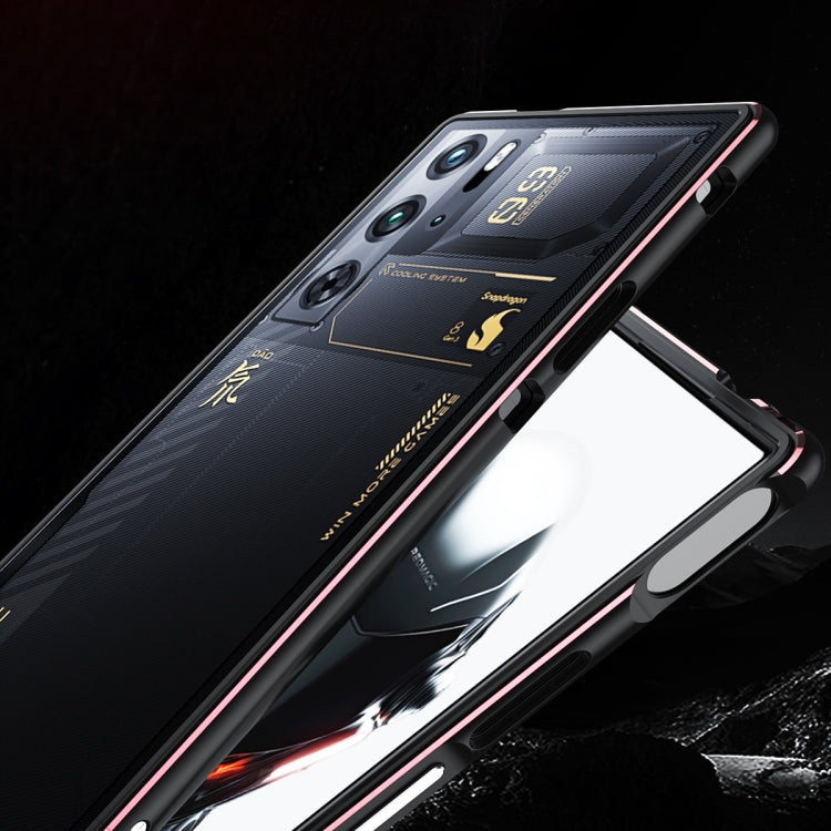 For ZTE nubia Red Magic 10 Pro / 10 Pro+ Aurora Series Metal Frame Phone Case(Black Blue) - ZTE Cases by PMC TechLife | Online Shopping South Africa | PMC TechLife | Buy Now Pay Later Mobicred