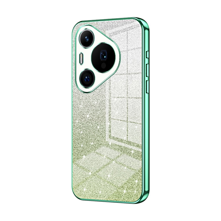 For Huawei Pura 70 Pro Gradient Glitter Powder Electroplated Phone Case(Green) - Huawei Cases by PMC Jewellery | Online Shopping South Africa | PMC Jewellery | Buy Now Pay Later Mobicred