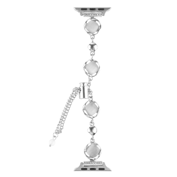 For Apple Watch Series 7 45mm Shell Metal Chain Bracelet Watch Band(Silver) - Watch Bands by PMC TechLife | Online Shopping South Africa | PMC TechLife | Buy Now Pay Later Mobicred