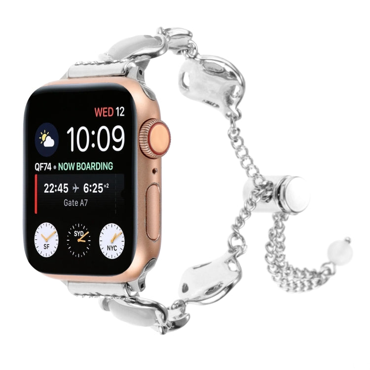 For Apple Watch SE 40mm Shell Metal Chain Bracelet Watch Band(Silver) - Watch Bands by PMC TechLife | Online Shopping South Africa | PMC TechLife