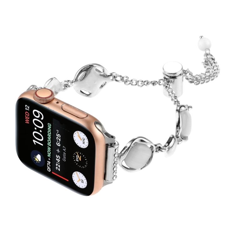 For Apple Watch SE 44mm Shell Metal Chain Bracelet Watch Band(Silver) - free shipping - PMC TechLife - Order now!