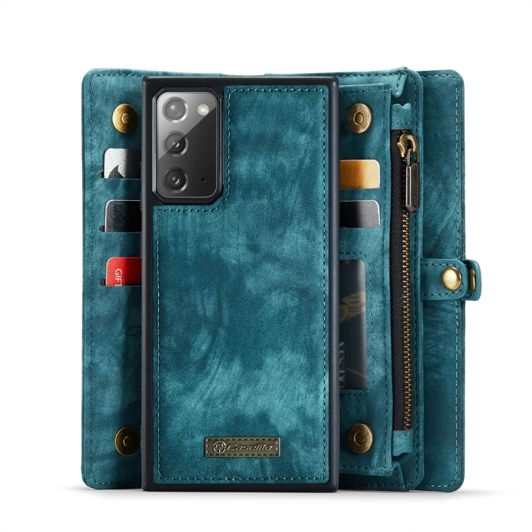 For Samsung Galaxy Note20 CaseMe-008 Detachable Multifunctional Horizontal Flip Leather Case with Card Slot & Holder & Zipper Wallet & Photo Frame(Blue) - Galaxy Note20 Cases by CaseMe | Online Shopping South Africa | PMC Jewellery | Buy Now Pay Later Mobicred