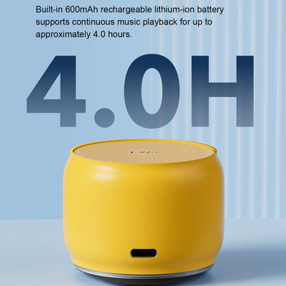 EWA A126 Mini Bluetooth 5.0 Bass Radiator Metal Speaker(Yellow) - Mini Speaker by EWA | Online Shopping South Africa | PMC Jewellery | Buy Now Pay Later Mobicred