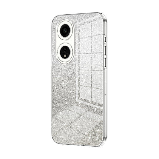 For OPPO A1 Pro Gradient Glitter Powder Electroplated Phone Case(Transparent) - OPPO Cases by PMC Jewellery | Online Shopping South Africa | PMC Jewellery | Buy Now Pay Later Mobicred