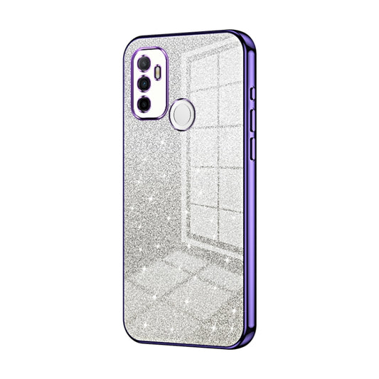 For OPPO A53 2020 / A32 / A11s  Gradient Glitter Powder Electroplated Phone Case(Purple) - OPPO Cases by PMC Jewellery | Online Shopping South Africa | PMC Jewellery | Buy Now Pay Later Mobicred