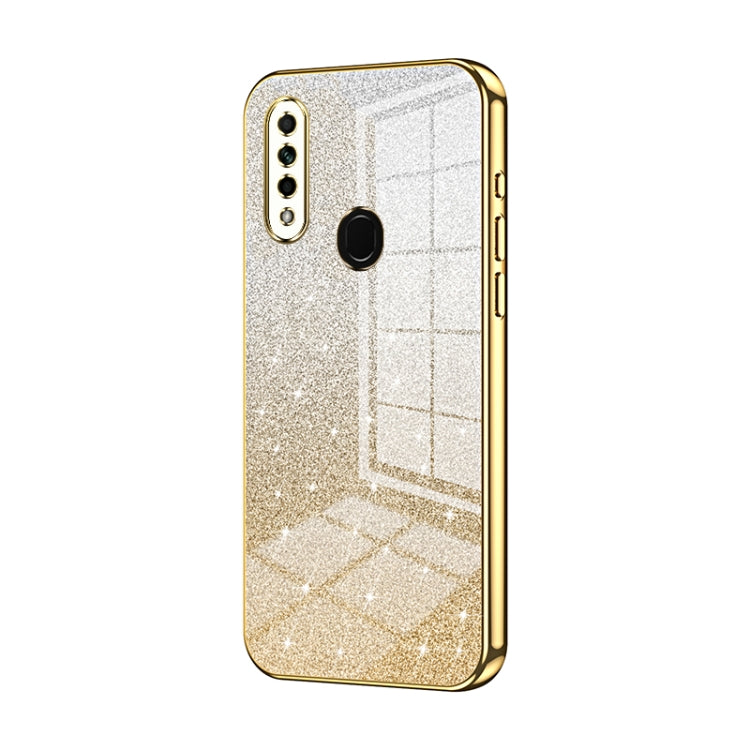 For OPPO A8 / A31 2020 Gradient Glitter Powder Electroplated Phone Case(Gold) - OPPO Cases by PMC TechLife | Online Shopping South Africa | PMC TechLife | Buy Now Pay Later Mobicred