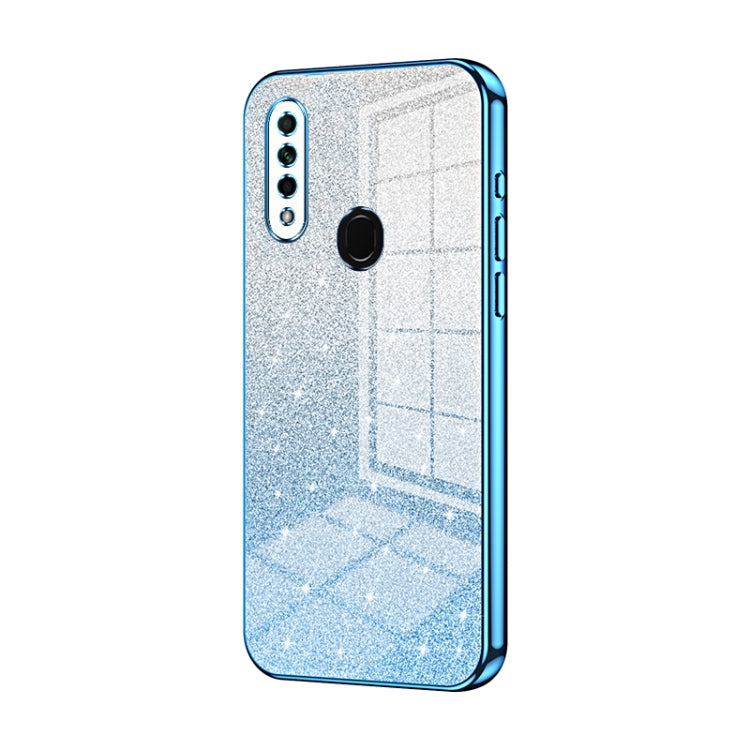 For OPPO A8 / A31 2020 Gradient Glitter Powder Electroplated Phone Case(Blue) - OPPO Cases by PMC Jewellery | Online Shopping South Africa | PMC Jewellery | Buy Now Pay Later Mobicred