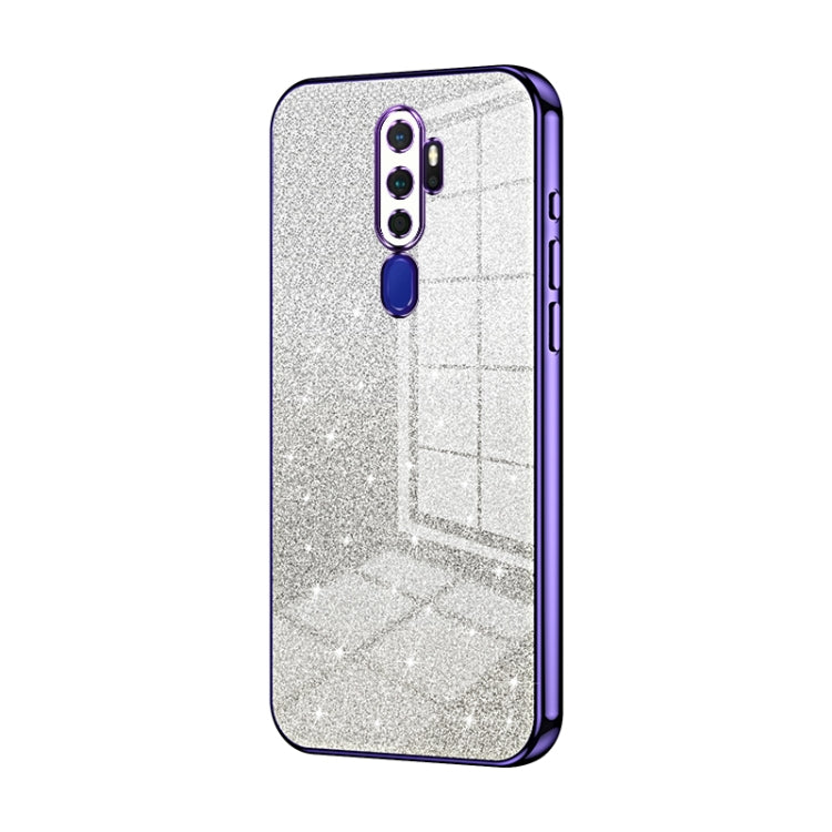 For OPPO A11x / A9 2020 Gradient Glitter Powder Electroplated Phone Case(Purple) - OPPO Cases by PMC Jewellery | Online Shopping South Africa | PMC Jewellery | Buy Now Pay Later Mobicred