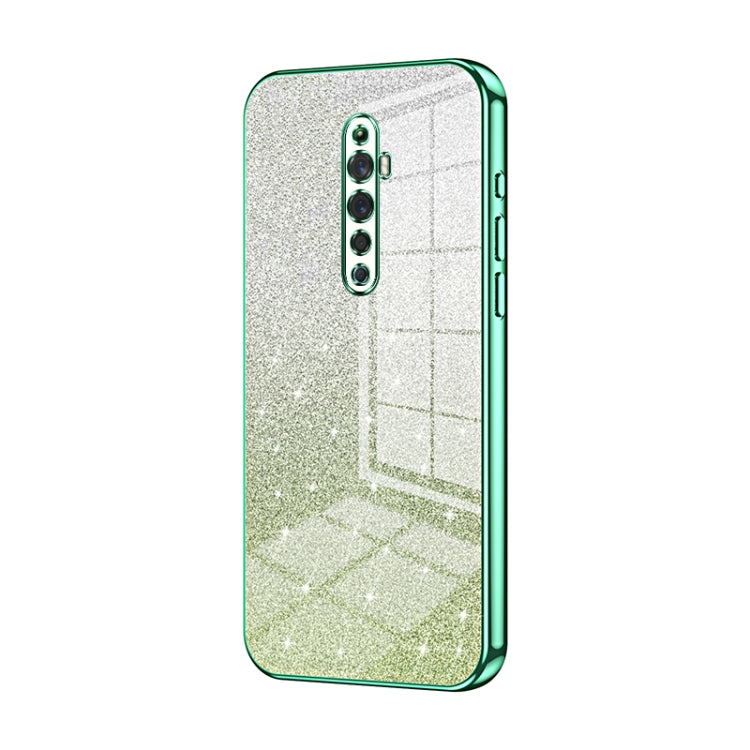 For OPPO Reno2 Z / Reno2 F Gradient Glitter Powder Electroplated Phone Case(Green) - OPPO Cases by PMC Jewellery | Online Shopping South Africa | PMC Jewellery | Buy Now Pay Later Mobicred