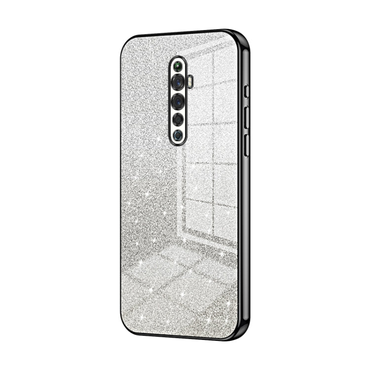 For OPPO Reno2 Z / Reno2 F Gradient Glitter Powder Electroplated Phone Case(Black) - OPPO Cases by PMC Jewellery | Online Shopping South Africa | PMC Jewellery | Buy Now Pay Later Mobicred