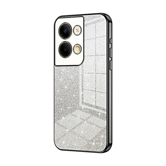 For OPPO Reno9 / Reno9 Pro Gradient Glitter Powder Electroplated Phone Case(Black) - OPPO Cases by PMC Jewellery | Online Shopping South Africa | PMC Jewellery | Buy Now Pay Later Mobicred