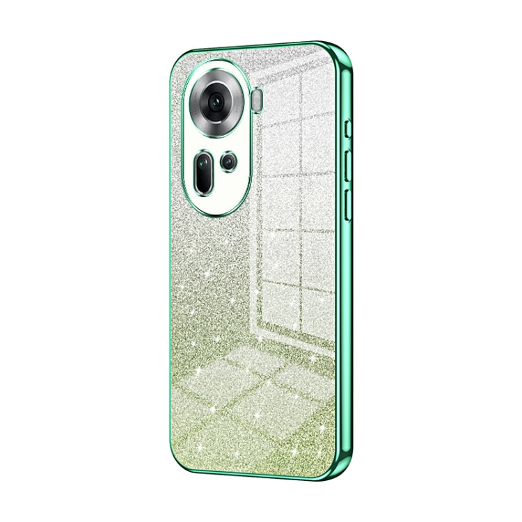 For OPPO Reno11 Global Gradient Glitter Powder Electroplated Phone Case(Green) - Reno11 Cases by PMC Jewellery | Online Shopping South Africa | PMC Jewellery | Buy Now Pay Later Mobicred