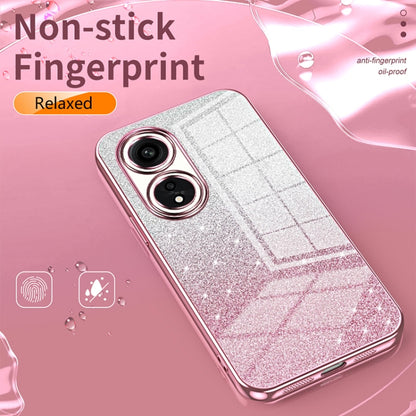 For OPPO Reno4 Gradient Glitter Powder Electroplated Phone Case(Transparent) - OPPO Cases by PMC Jewellery | Online Shopping South Africa | PMC Jewellery | Buy Now Pay Later Mobicred