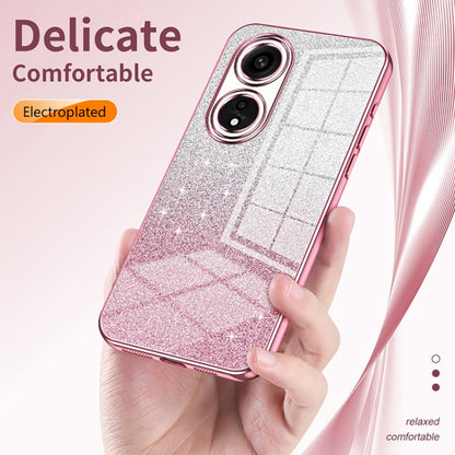 For OPPO K9 Gradient Glitter Powder Electroplated Phone Case(Pink) - OPPO Cases by PMC Jewellery | Online Shopping South Africa | PMC Jewellery | Buy Now Pay Later Mobicred