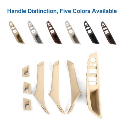 For BMW F10 / F18 5 Series 7pcs Car Inside Doors Handle Pull Trim Cover, Right Driving, 51417225874(Beige White) - Door Handles by PMC Jewellery | Online Shopping South Africa | PMC Jewellery