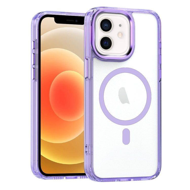 For iPhone 12 MagSafe Magnetic Clear Phone Case(Purple) - iPhone 12 / 12 Pro Cases by PMC TechLife | Online Shopping South Africa | PMC TechLife